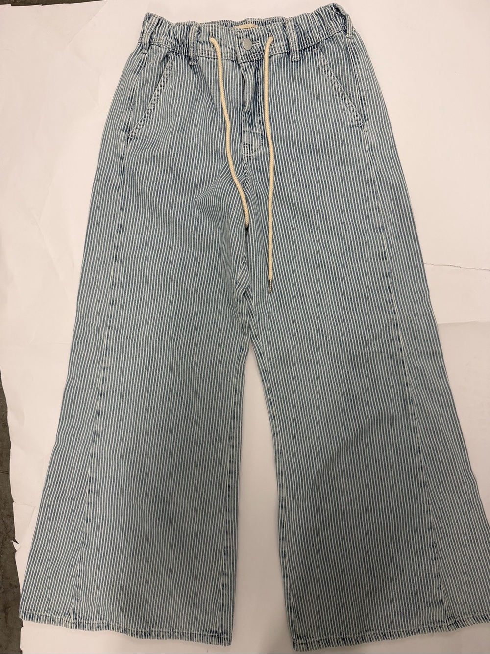 Pilcro Light Blue Pinstripe Wide-Leg Jeans